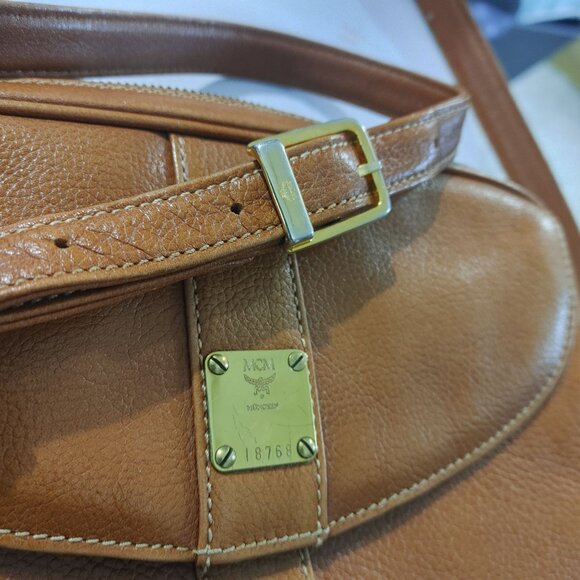 MCM  Crossbody Bag Patricia Cognac Leather Vintage Gold Hardware Parts Project - Picture 12 of 16